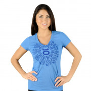 Jaco Womens Henna Performance V Neck t-shirt Indie Blue